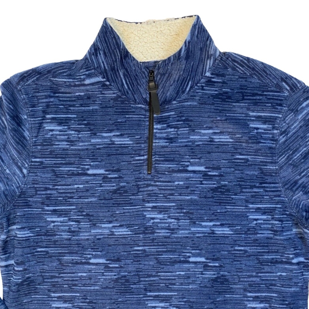 TALLWOODS Men 1/4 Zip Sweatshirt Size M Sherpa Fleece Collar Blue Active Hike - Picture 5 of 14